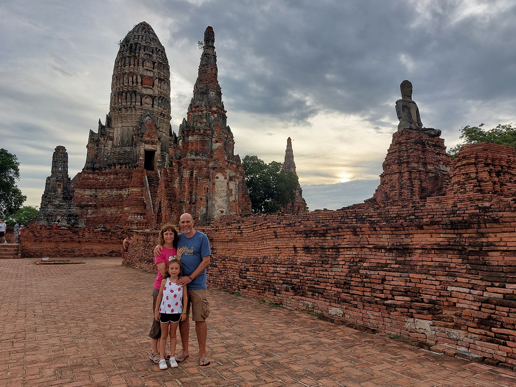 Antigua ciudad de Ayuttahaya al atardecer