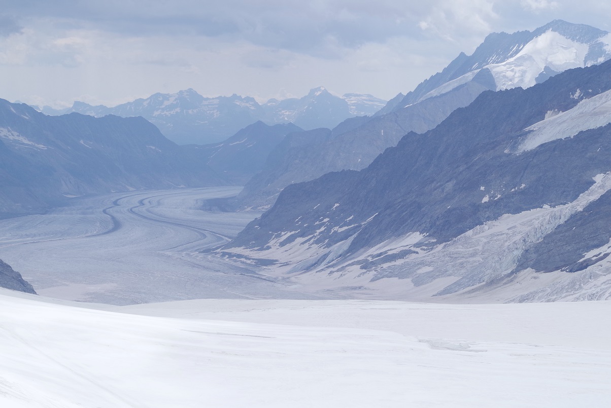 tren de Jungfraujoch, vista del glaciar Aletsch